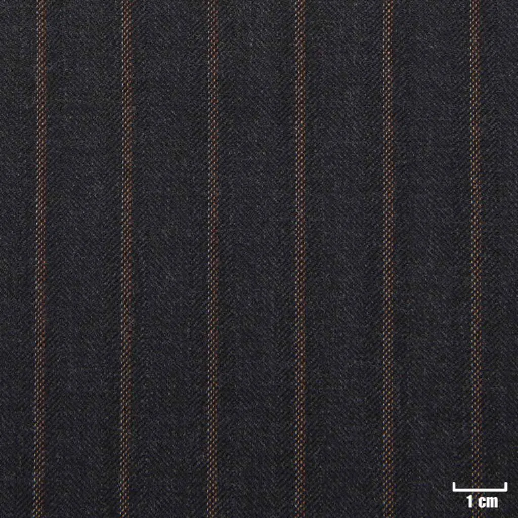 CHARCOAL, QRADRUPLE DOTTED WHITE/ORANGE STRIPES - Image 1