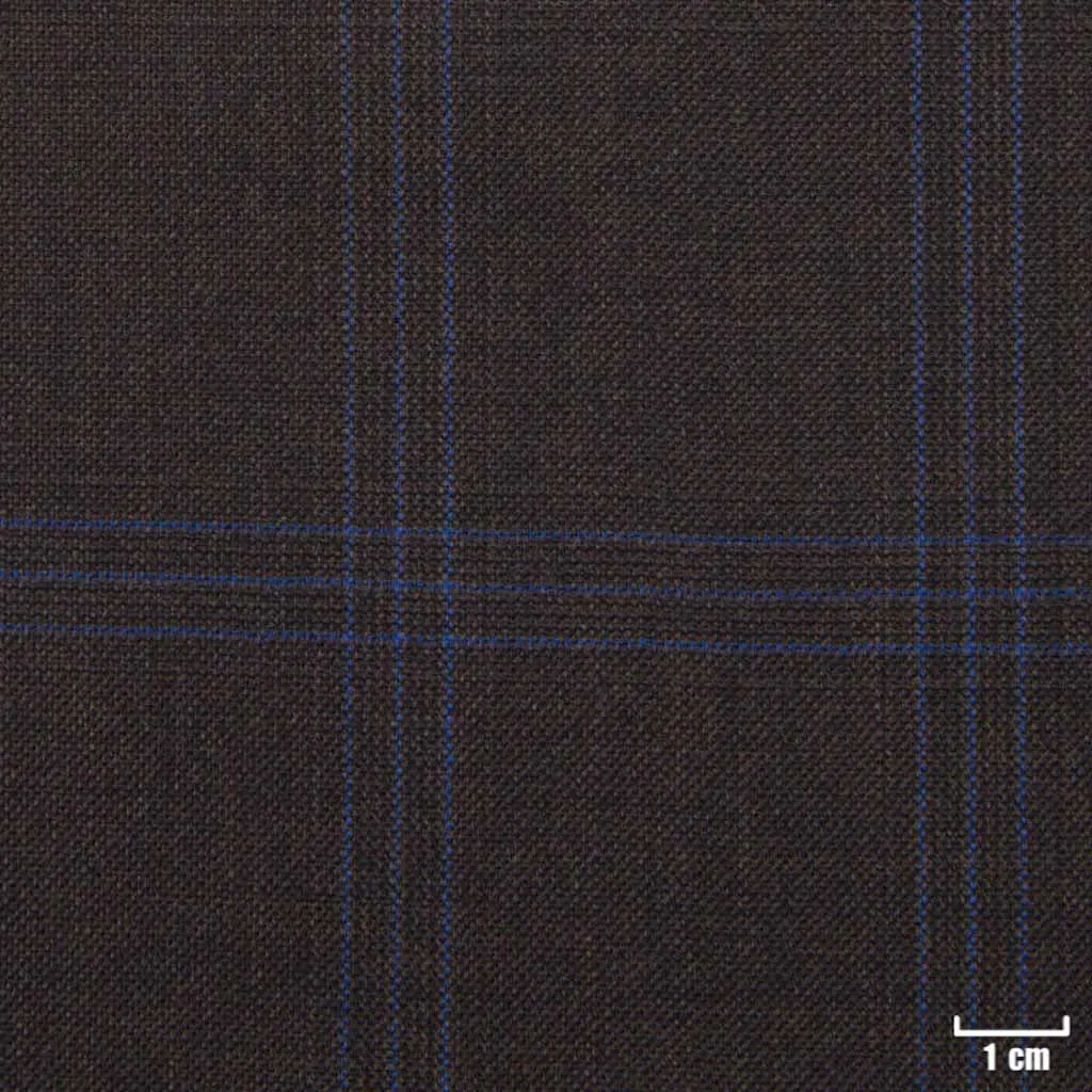 DARK BROWN, BLUE CHECKS - Image 1