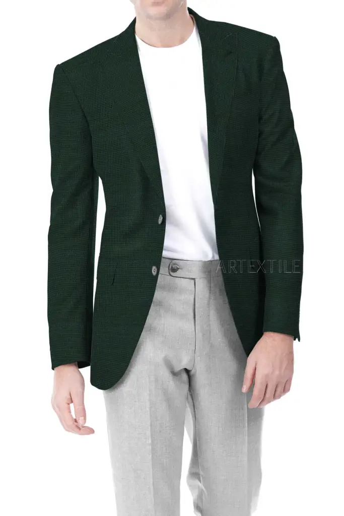 DARK GREEN, HOPSACK - Image 2