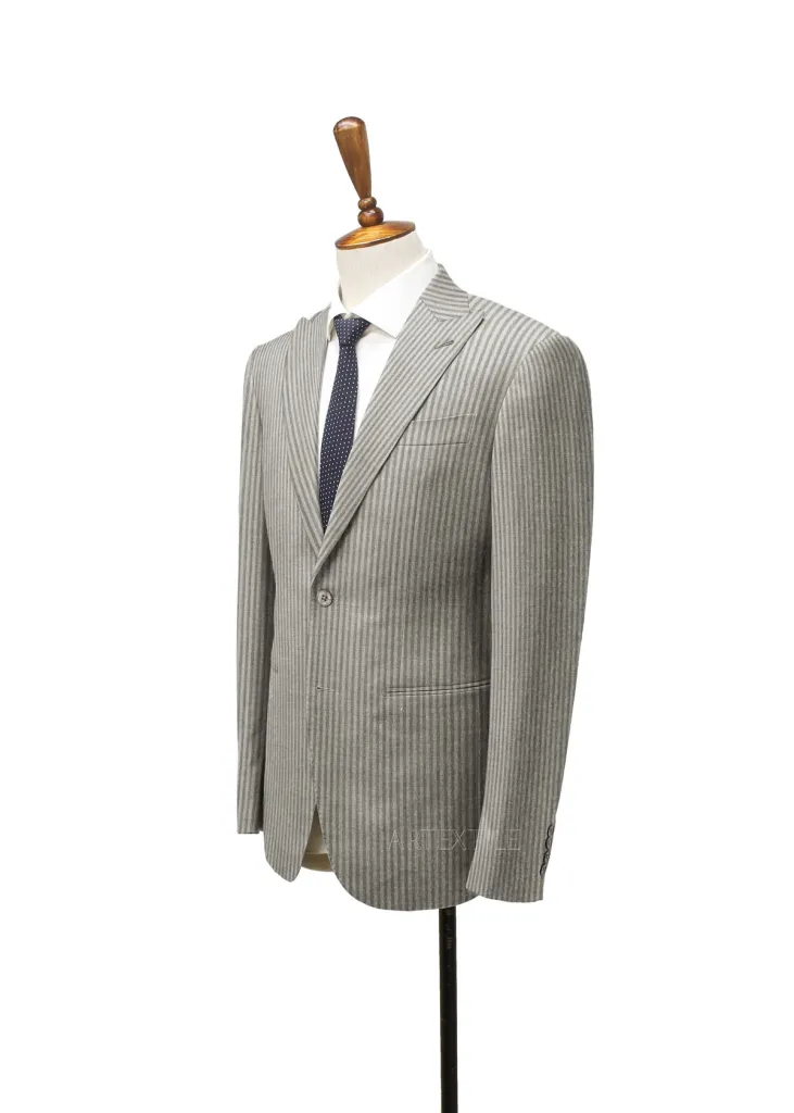 LIGHT GREY, STRIPES, SEERSUCKER - Image 2