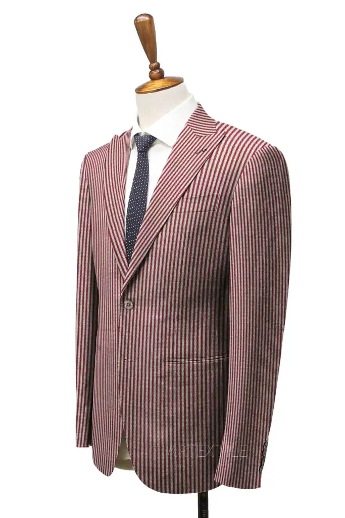 BURGUNDY, STRIPES, SEERSUCKER - Image 2