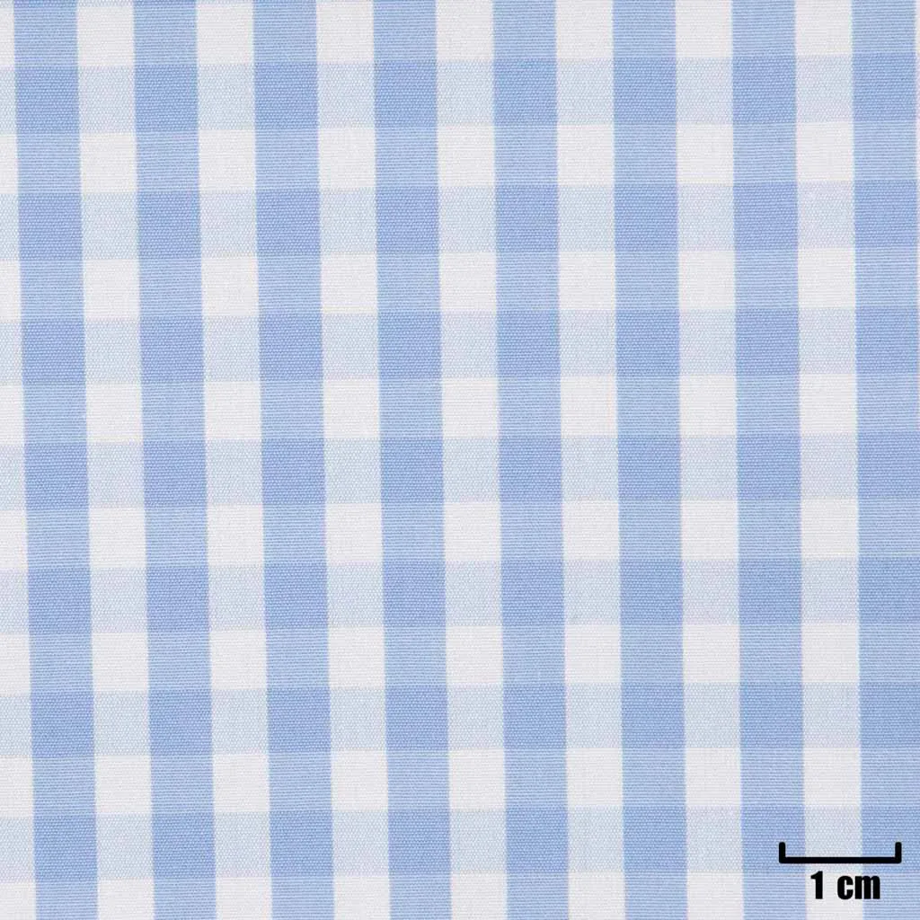 WHITE, SMALL BLUE CHECKS - Image 1
