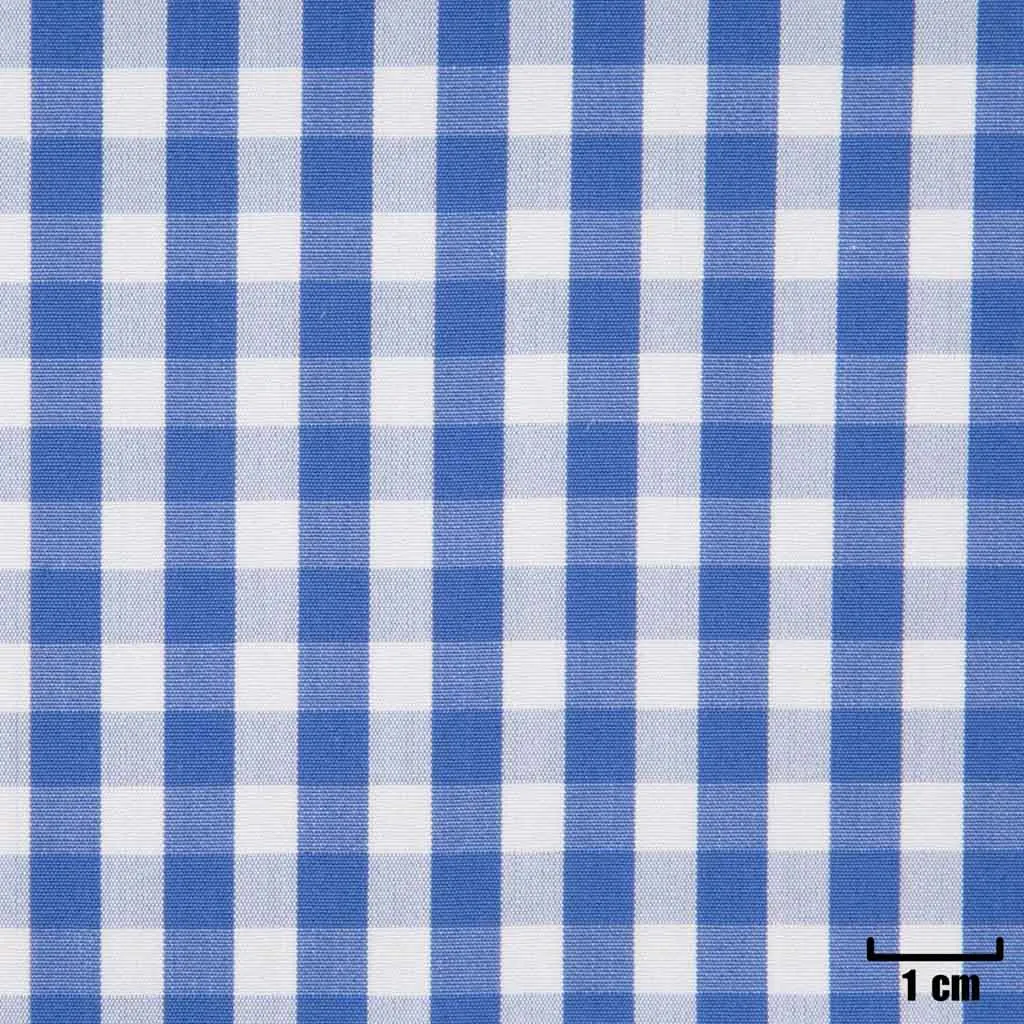 WHITE, SMALL BLUE CHECKS - Image 1