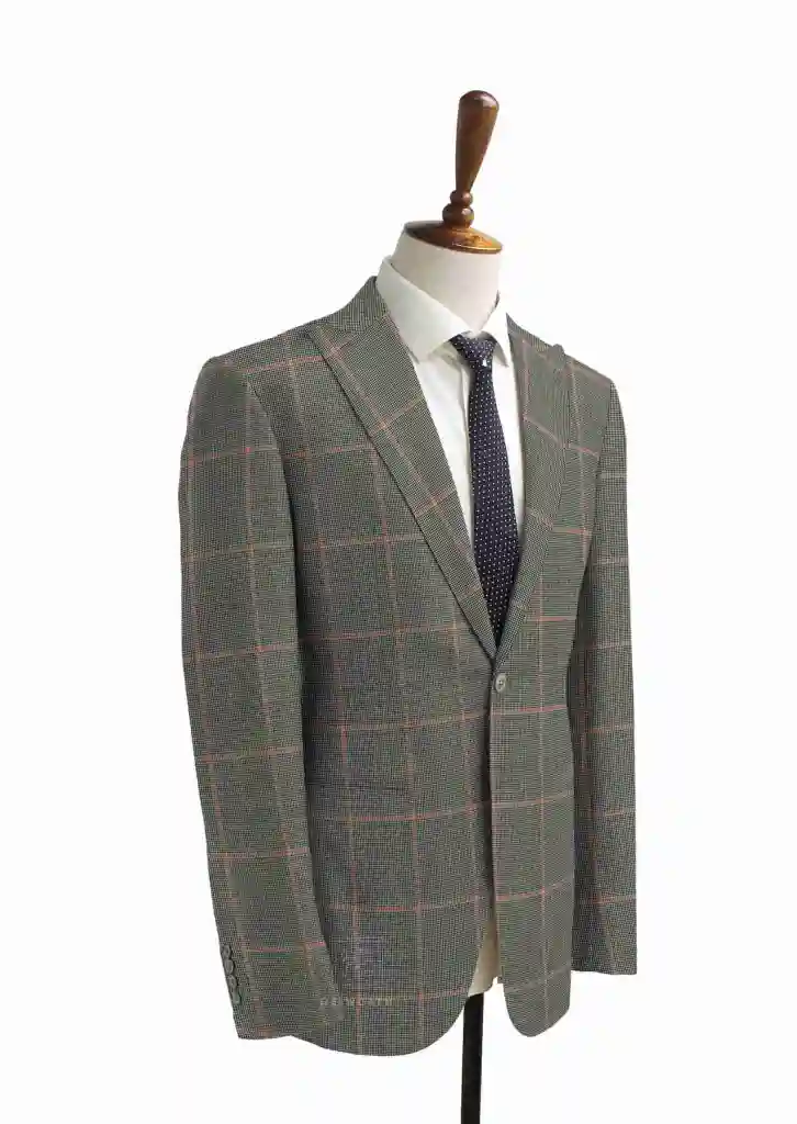 GREY, BIG ORANGE CHECKS (2 PLY) - Image 2