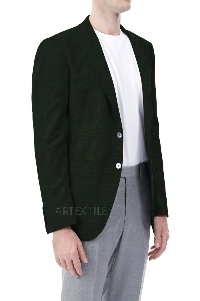 DARK GREEN, HOPSACK - Image 2