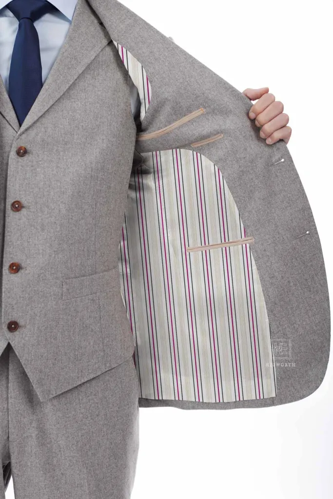 WHITE, KHAKI/PINK STRIPES/LINING - Image 3