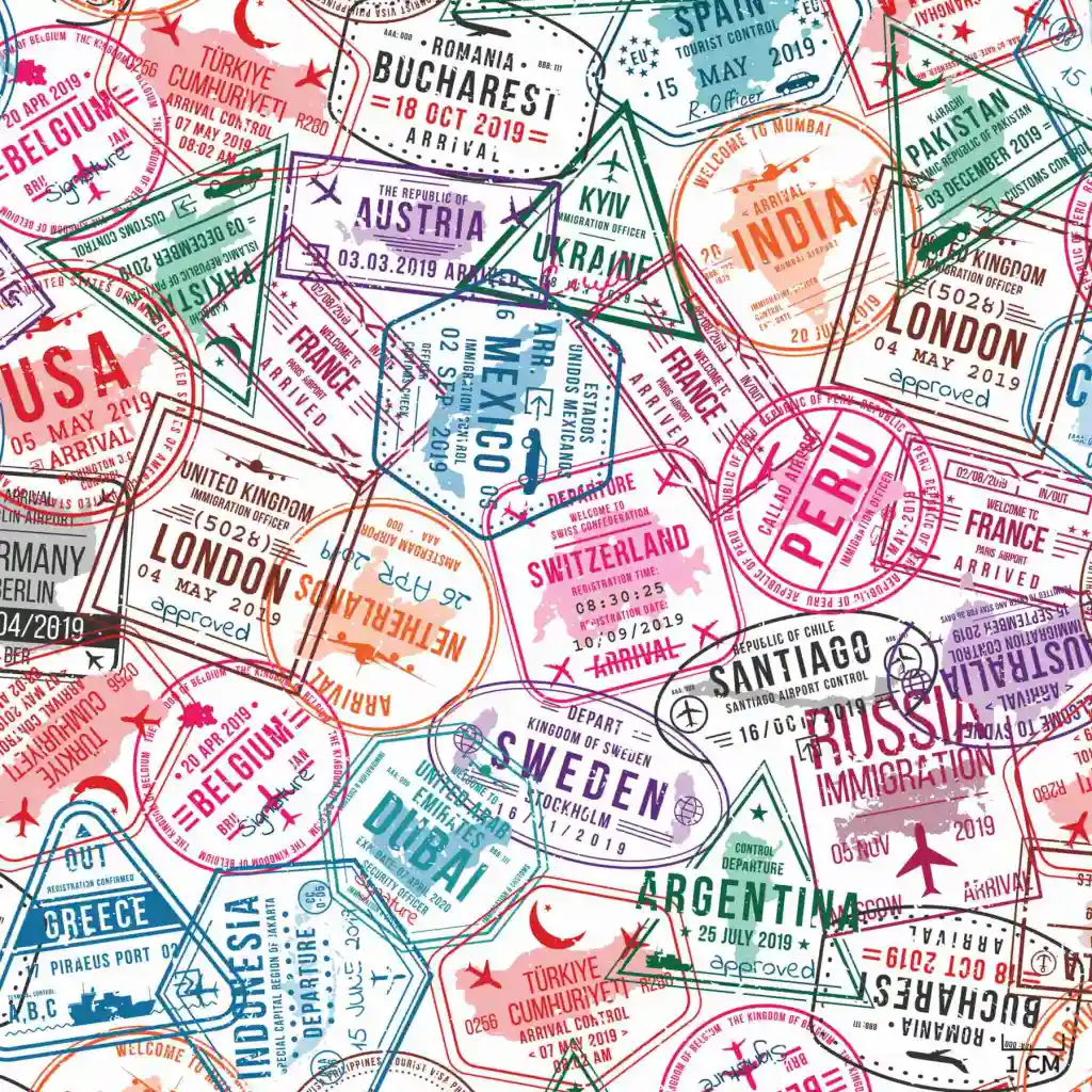 VISA STAMPS PATTERN