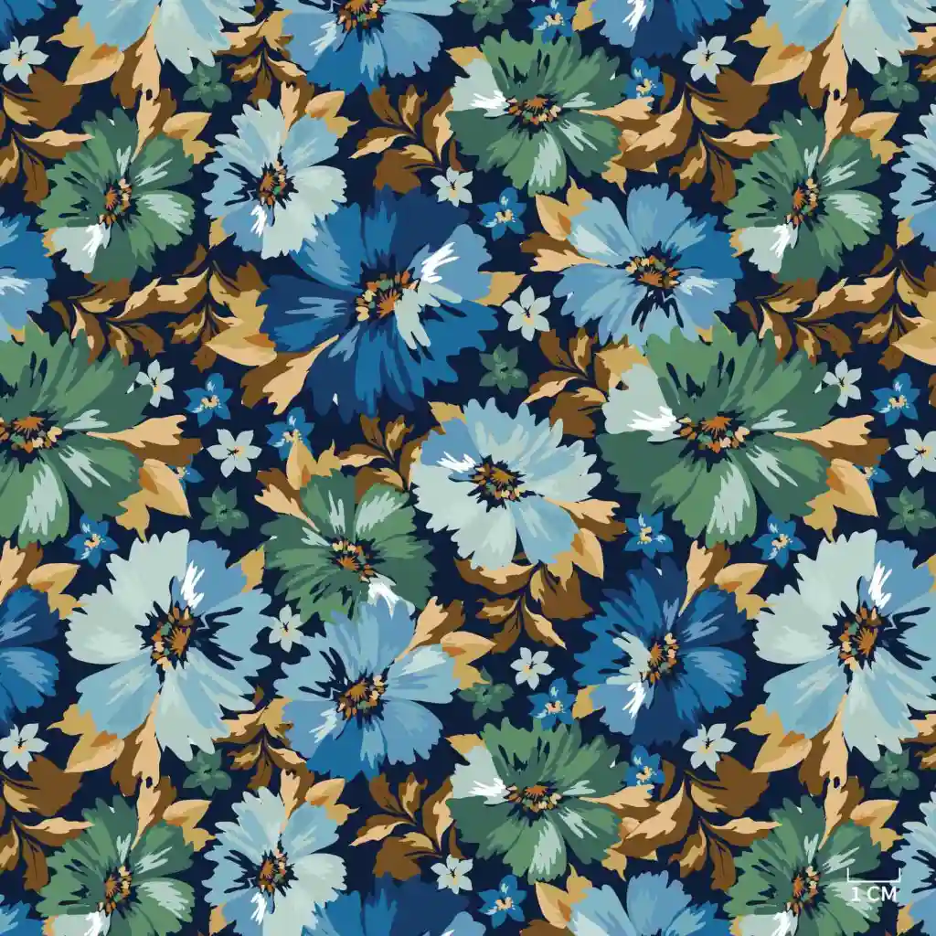 BLUE, GREEN FLOWERS - Image 1