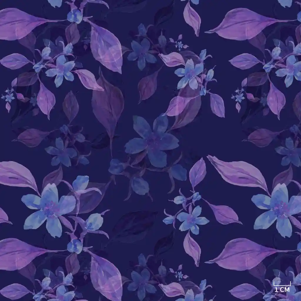 PURPLE, BLUE FLORAL PATTERN - Image 1
