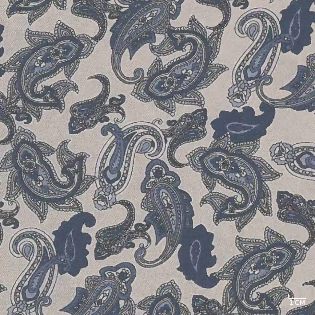 BLUE, GREY PAISLEY PATTERN - Image 1