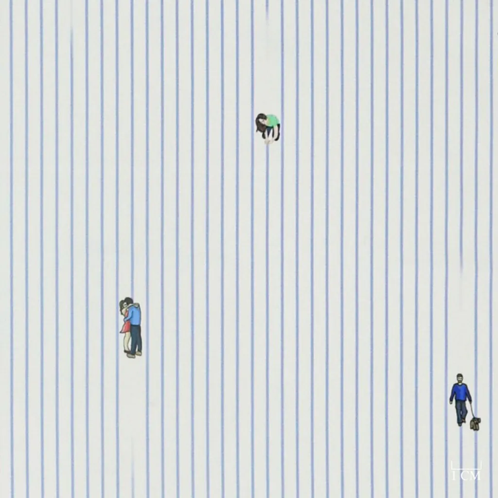 BLUE STRIPES, DAILY SCENES PATTERN - Image 1