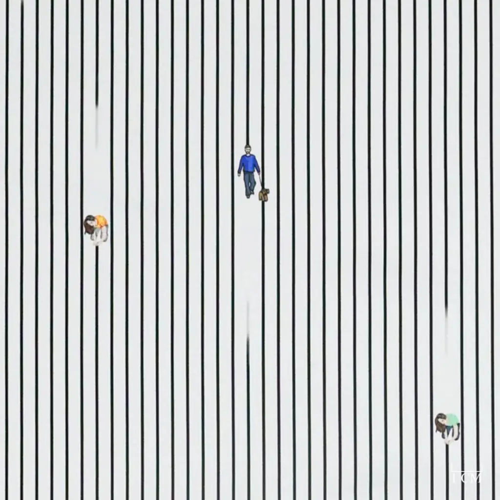 BLACK STRIPES, DAILY SCENES PATTERN - Image 1
