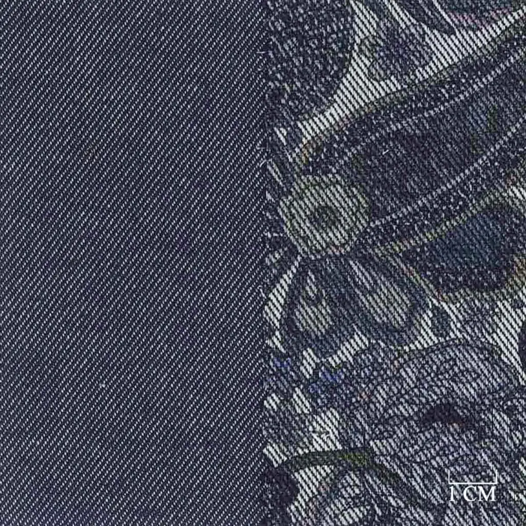 BLUE, PAISLEY FLORAL PATTERN (DOUBLE-FACED) - Image 1