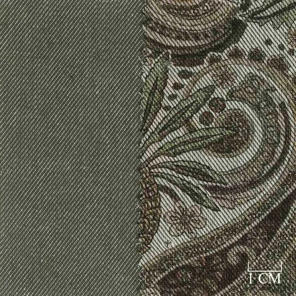 GREEN, PAISLEY FLORAL PATTERN (DOUBLE-FACED) - Image 1