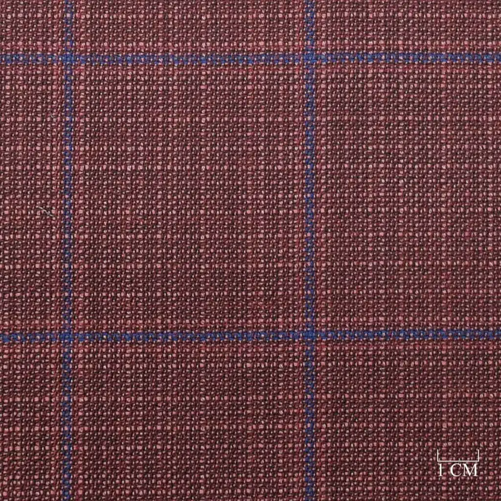 BURGUNDY,BLUE CHECKS - Image 1
